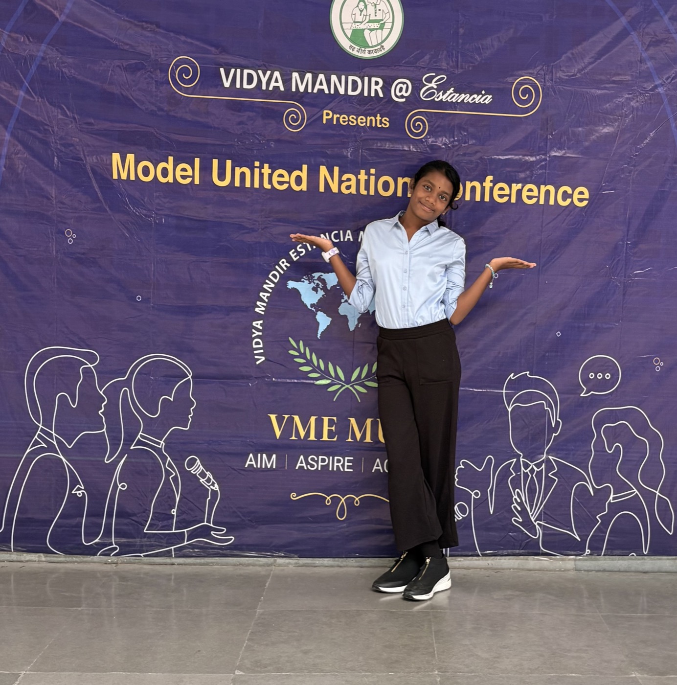 Tanya at the school Model United Nations conference